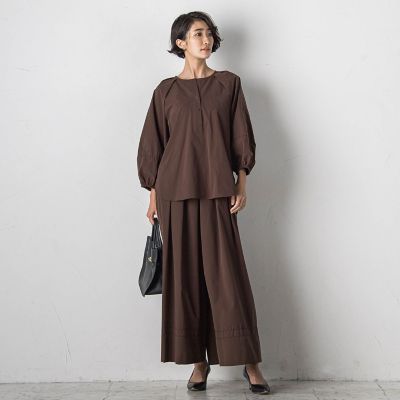 ボリュームワイドタフタパンツ≪洗濯機で洗える／セットアップ対応≫