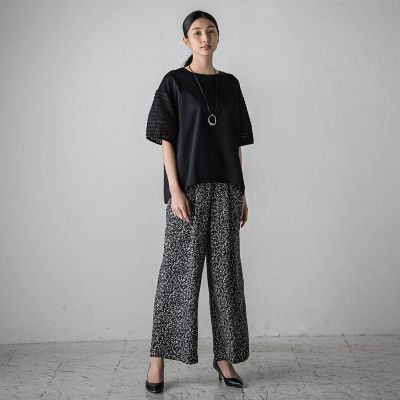 ジャガードワイドパンツ≪手洗い可能≫