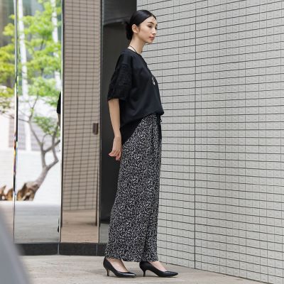 ジャガードワイドパンツ≪手洗い可能≫