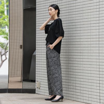 ジャガードワイドパンツ≪手洗い可能≫