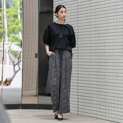 ジャガードワイドパンツ≪手洗い可能≫