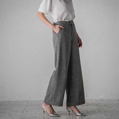 ノンウールツィードパンツ≪洗濯機で洗える／セットアップ対応≫