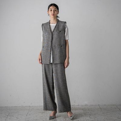 ノンウールツィードパンツ≪洗濯機で洗える／セットアップ対応≫
