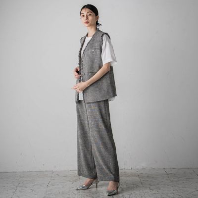 ノンウールツィードパンツ≪洗濯機で洗える／セットアップ対応≫