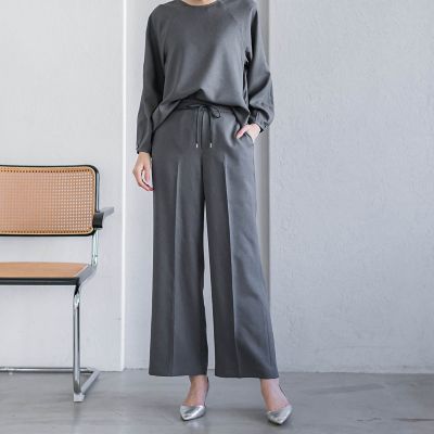 【ＷＥＢ限定】ストレッチワイドパンツ≪洗濯機で洗える／セットアップ対応≫