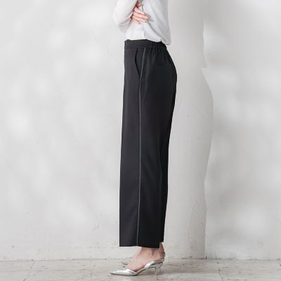 パウダーツイルストレッチパンツ≪洗濯機で洗える／防シワ／セットアップ対応≫