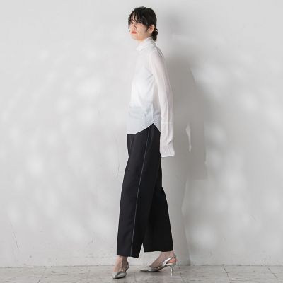 パウダーツイルストレッチパンツ≪洗濯機で洗える／防シワ／セットアップ対応≫
