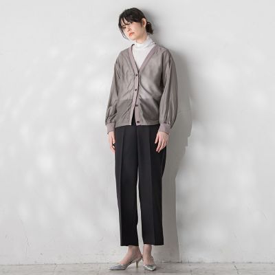 パウダーツイルストレッチパンツ≪洗濯機で洗える／防シワ／セットアップ対応≫