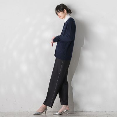 パウダーツイルストレッチパンツ≪洗濯機で洗える／防シワ／セットアップ対応≫