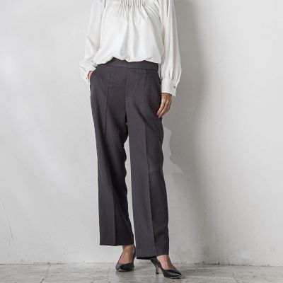 ＜la.f...（Women）＞パウダーツイルストレッチパンツ≪洗濯機で洗える／防シワ／セットアップ対応≫