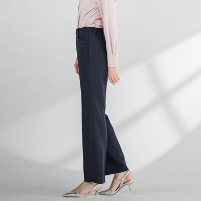 セラテリーダブルクロスセミフレアパンツ≪洗濯機で洗える≫