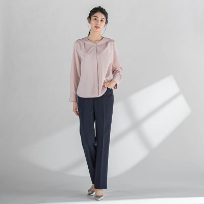 セラテリーダブルクロスセミフレアパンツ≪洗濯機で洗える≫