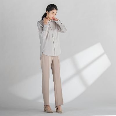 セラテリーダブルクロスセミフレアパンツ≪洗濯機で洗える≫
