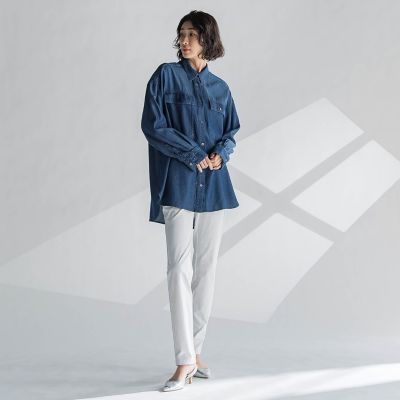 【ＷＥＢ限定】デニムライクハイテンションパンツ≪洗濯機で洗える≫