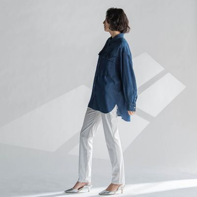 【ＷＥＢ限定】デニムライクハイテンションパンツ≪洗濯機で洗える≫