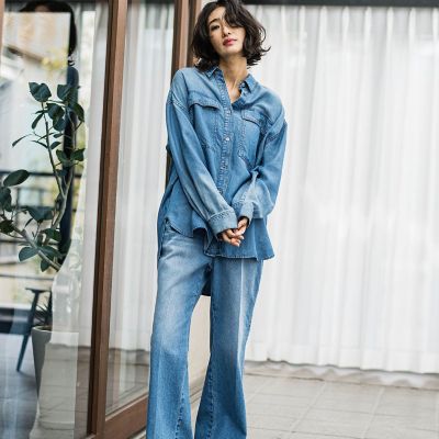 ストレッチデニムパンツ≪洗濯機で洗える≫