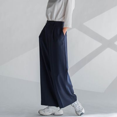 麻調ワイドパンツ≪洗濯機で洗える≫