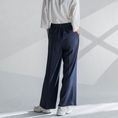麻調ワイドパンツ≪洗濯機で洗える≫