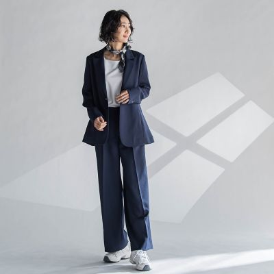 麻調ワイドパンツ≪洗濯機で洗える≫