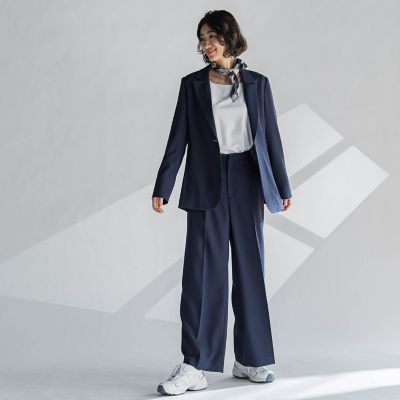 麻調ワイドパンツ≪洗濯機で洗える≫