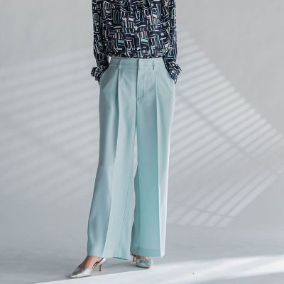 麻調ワイドパンツ≪洗濯機で洗える≫