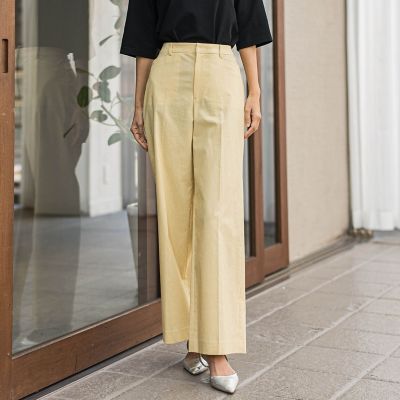 ＜la.f...（Women）＞バックラッシュリネン混パンツ≪洗濯機で洗える≫