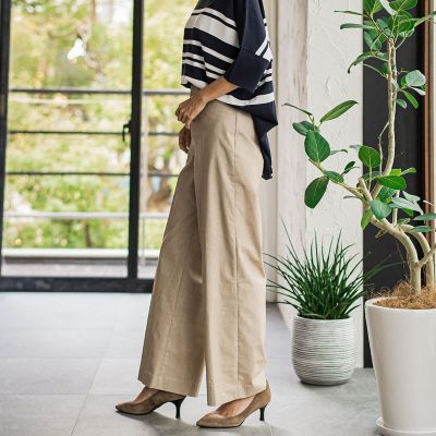 バックラッシュリネン混パンツ≪洗濯機で洗える≫