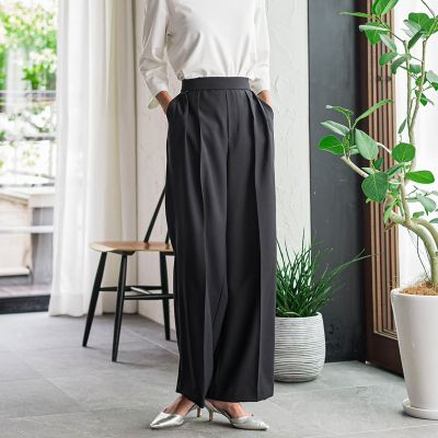 【ＷＥＢ限定】タックワイドパンツ≪洗濯機で洗える≫