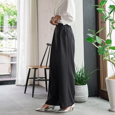 【ＷＥＢ限定】タックワイドパンツ≪洗濯機で洗える≫