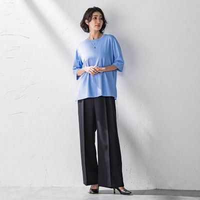 【ＷＥＢ限定】タックワイドパンツ≪洗濯機で洗える≫