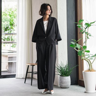 【ＷＥＢ限定】タックワイドパンツ≪洗濯機で洗える≫