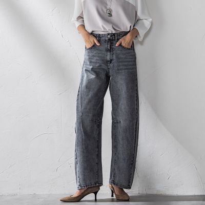 【ＷＥＢ限定】デニムカーブパンツ≪洗濯機で洗える≫