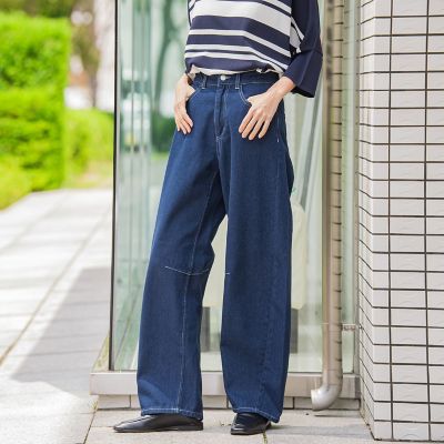 【ＷＥＢ限定】デニムカーブパンツ≪洗濯機で洗える≫