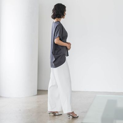 パッチポケットワイドパンツ≪洗濯機で洗える≫