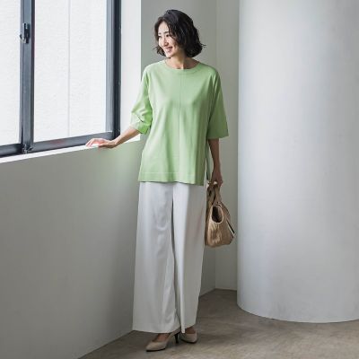 パッチポケットワイドパンツ≪洗濯機で洗える≫