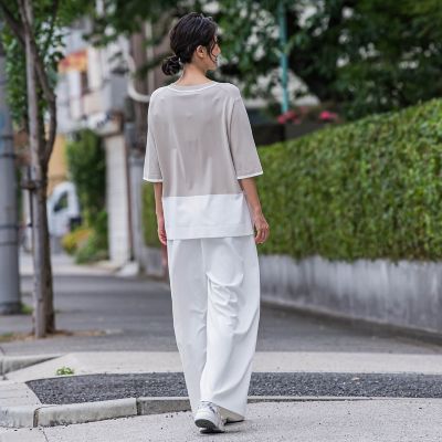 パッチポケットワイドパンツ≪洗濯機で洗える≫