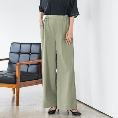 ＜la.f...（Women）＞パッチポケットワイドパンツ≪洗濯機で洗える≫