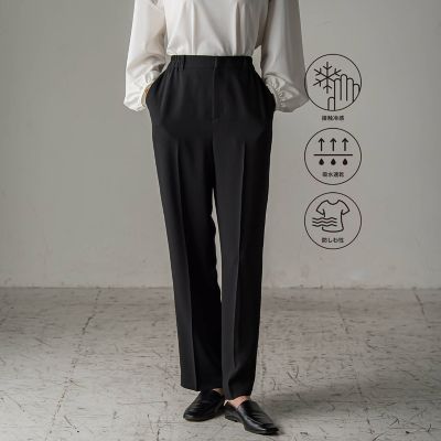 【SALE】la.f...（Women）/ラ エフ【旅楽シリーズ/極】メランジツイルストレートパンツ&#8810;洗濯機で洗える&#8811; 04ブラック パンツ・ズボン【三越伊勢丹/公式】