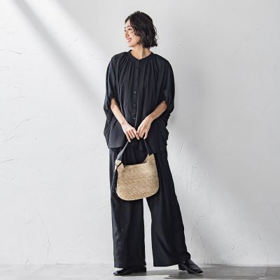 【ＷＥＢ限定】ウエストギャザーワイドパンツ≪手洗い可能≫
