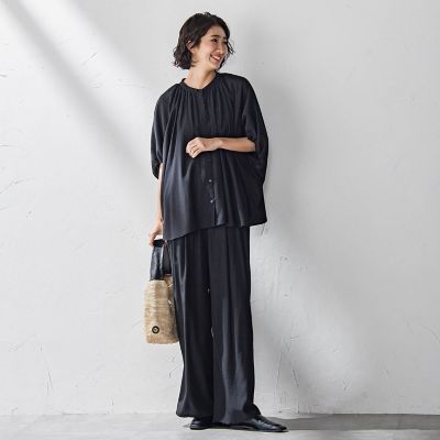 【ＷＥＢ限定】ウエストギャザーワイドパンツ≪手洗い可能≫