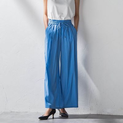 【ＷＥＢ限定】ウエストギャザーワイドパンツ≪手洗い可能≫