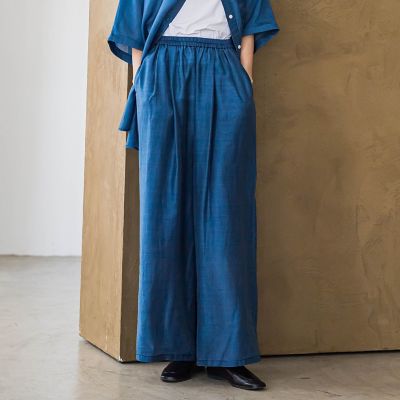 ＜la.f...（Women）＞【ｂｉｙｏｒｉ】”風と歩く、大人のシアー”デニムワイドパンツ≪洗濯機で洗える≫