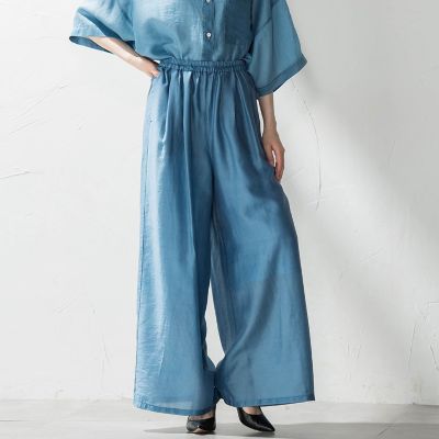 【SALE】la.f...（Women）/ラ エフ "風と歩く、大人のシアー"デニムワイドパンツ&#8810;洗濯機で洗える&#8811; 07ブルー パンツ・ズボン【三越伊勢丹/公式】