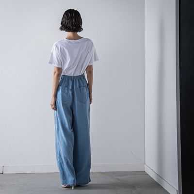 biyori】”ひんやり、薄くて、ラクに”レーヨンデニムパンツ≪洗濯