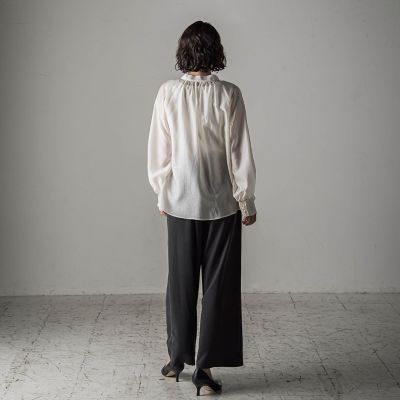 biyori】”しっとりやわらかな風合い”ピーチポプリンリブパンツ