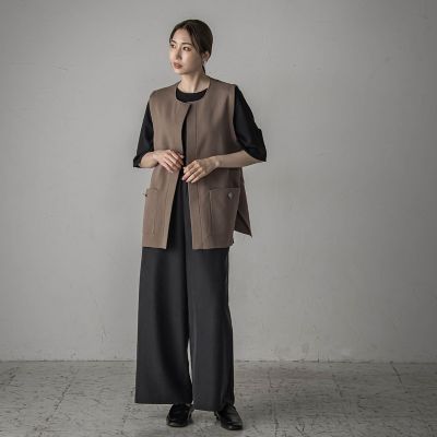 biyori】”しっとりやわらかな風合い”ピーチポプリンリブパンツ