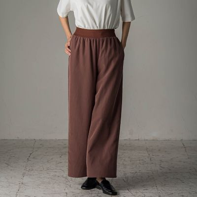 la.f...（Women）/ラ エフ "しっとりやわらかな風合い"ピーチポプリンリブパンツ&#8810;洗濯機で洗える&#8811; 10ブラウン パンツ・ズボン【三越伊勢丹/公式】