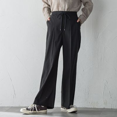 la.f...（Women）/ラ エフ "ウエストゴムで快適"ワイドパンツ&#8810;洗濯機で洗える&#8811; 04ブラック パンツ・ズボン【三越伊勢丹/公式】