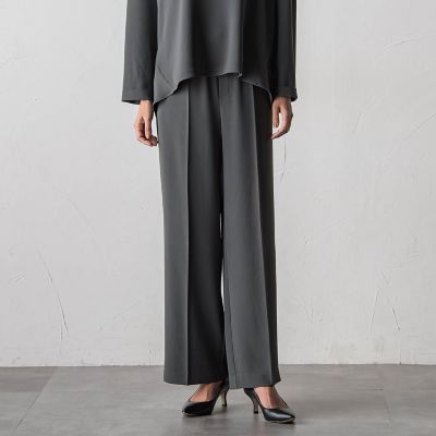 ＜la.f...（Women）＞ハイストレッチカルゼワイドパンツ