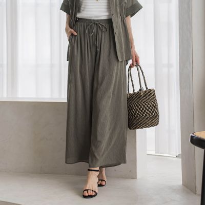 LOST&FOUND RIA DUNN イタリア製 コットンリネンサルエルパンツ SETUP対応】リネンライクシアーボイルワイドパンツ | la.f